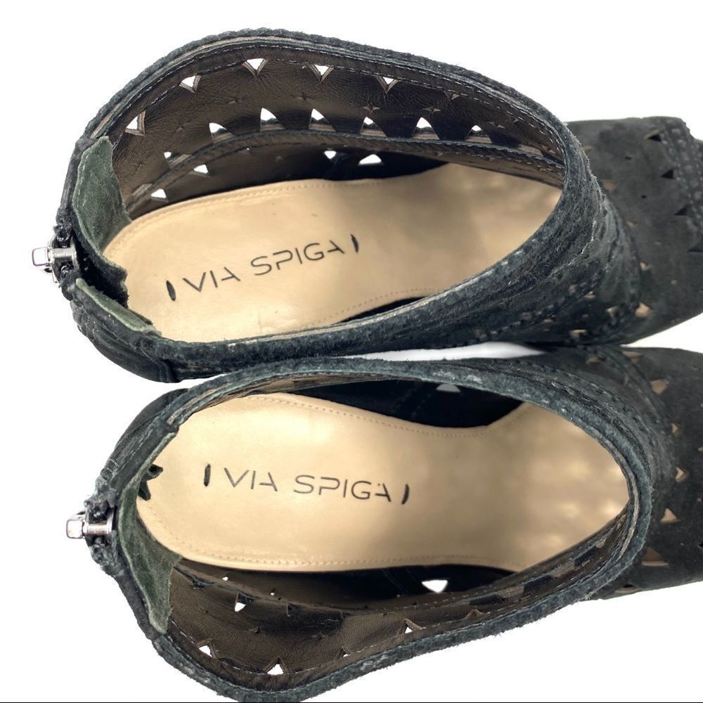 Via Spiga Latanya wedge sandal peep toe perforated - Picture 15 of 16